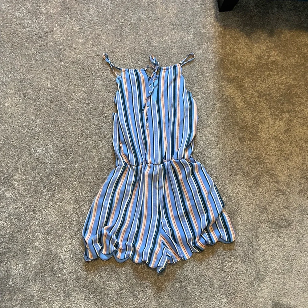 Blue striped romper - Picture 2 of 3